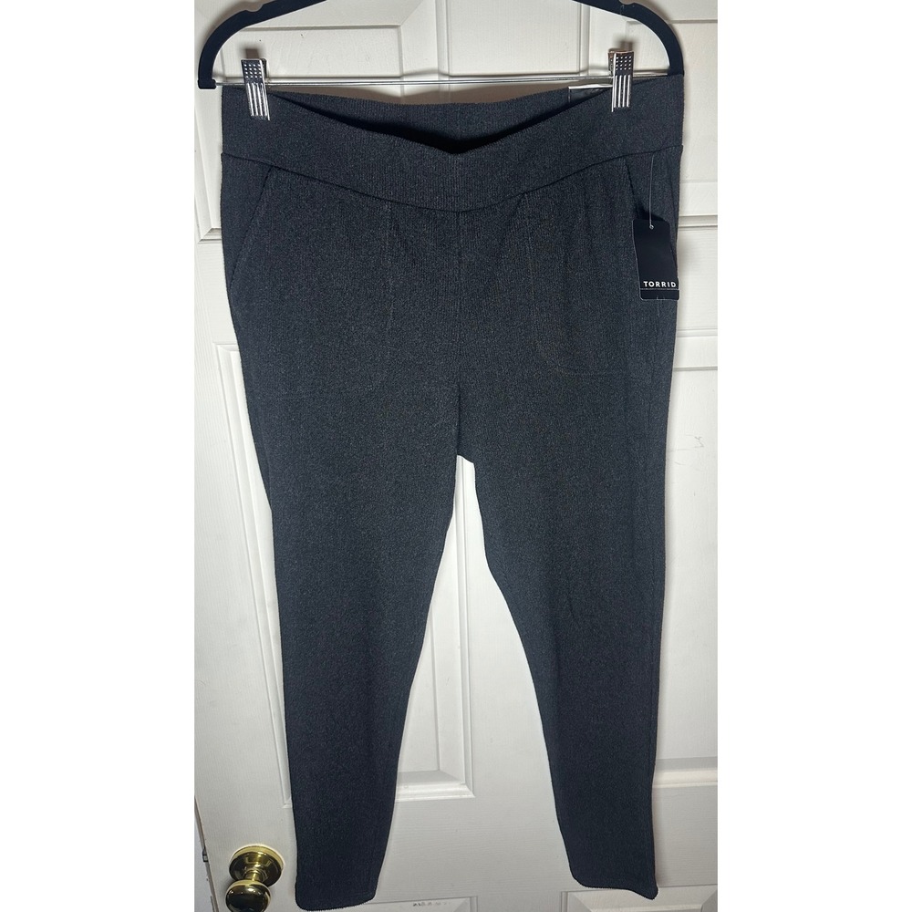 Torrid‎ Charcoal Gray Ponte Knit Pull On Full Length Signature Pants Size 1 NWT